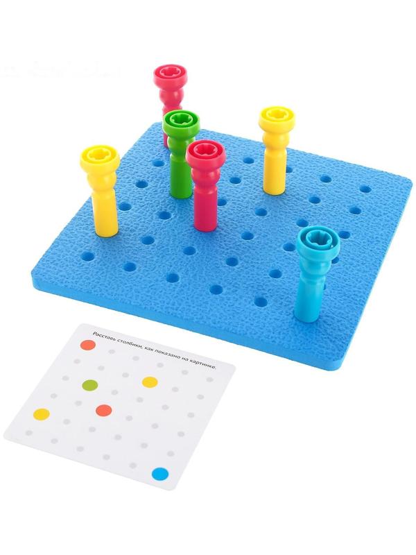 Развивающий набор «Цветные столбики», основа, карточки