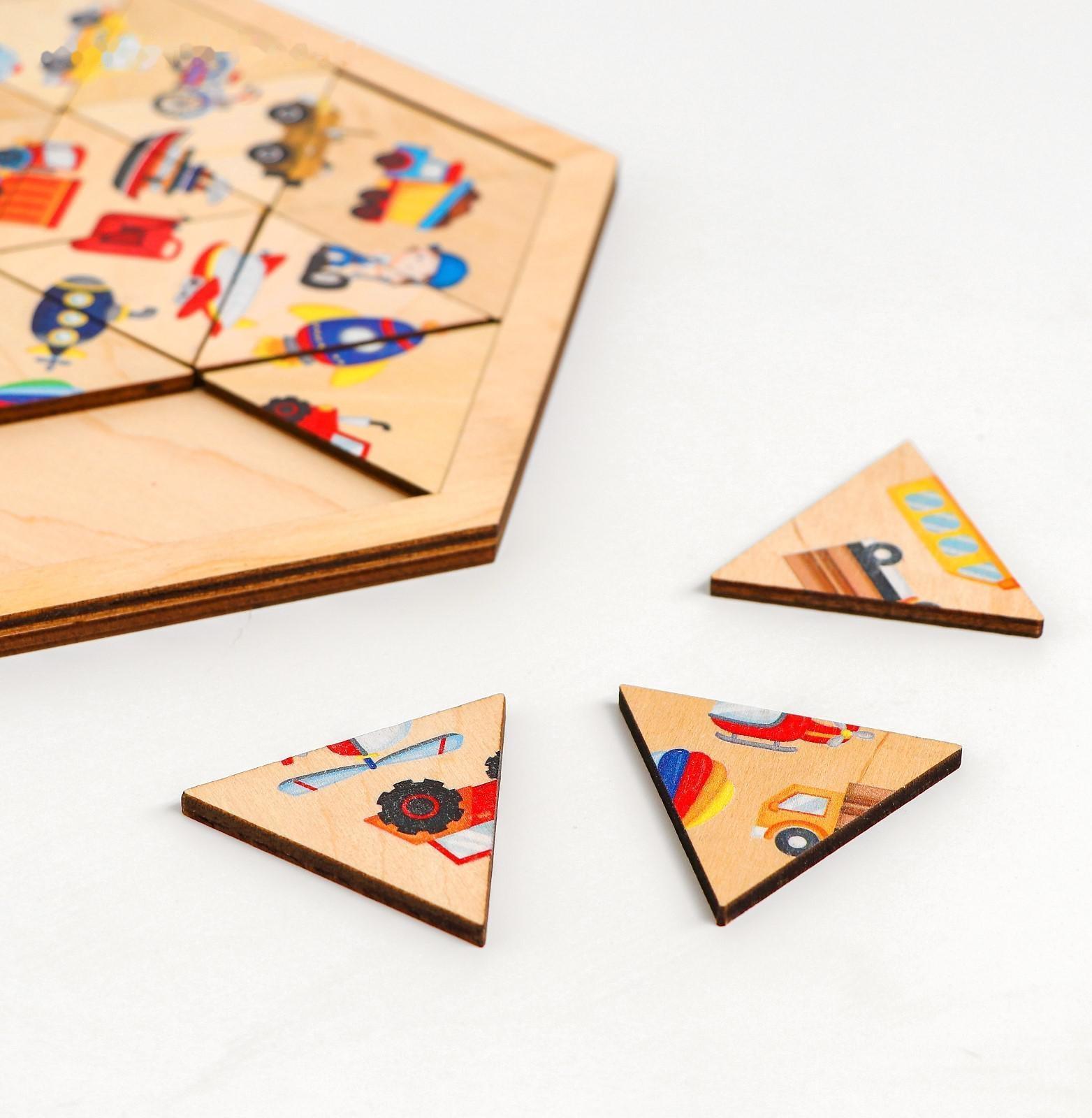 Пазл деревянный «Транспорт» (Занимательные треугольники)