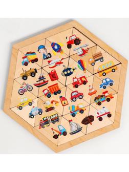 Пазл деревянный «Транспорт» (Занимательные треугольники)