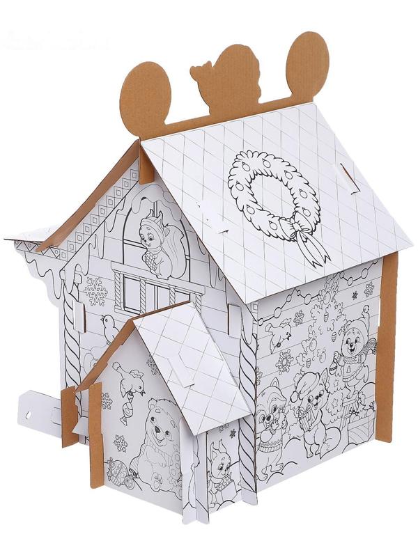 Домик раскраска «В гостях у Дедушки Мороза»