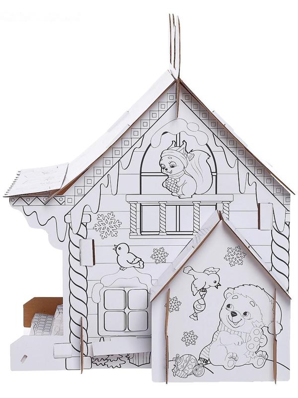 Домик раскраска «В гостях у Дедушки Мороза»