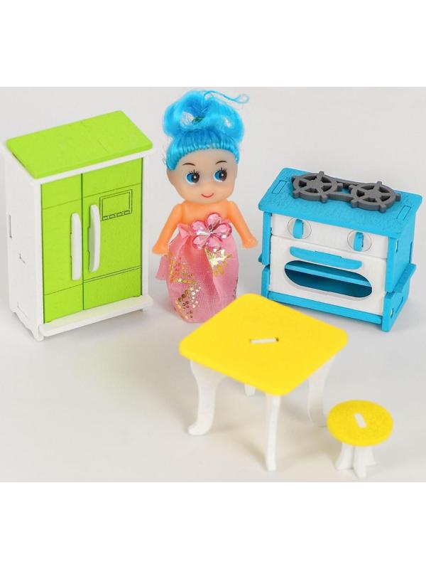 Мебель для кукол «Кухня» + куколка в подарок
