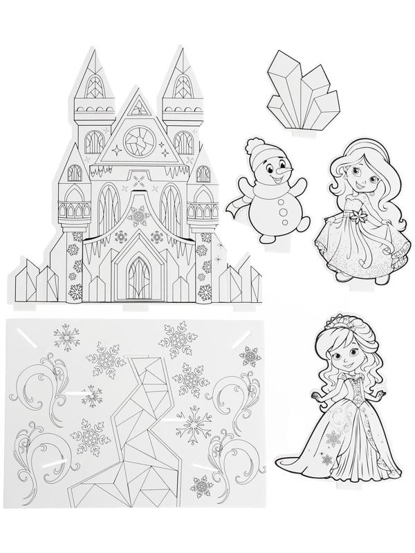 3D-Раскраска «Зимние принцессы» 3 в 1