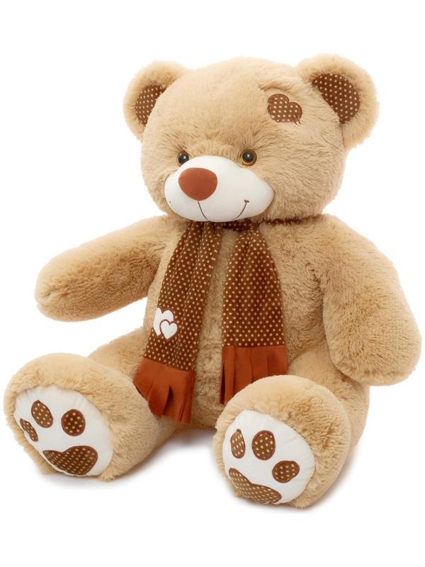 Мягкая игрушка «Медведь Тони с шарфом» кофейный, 90 см