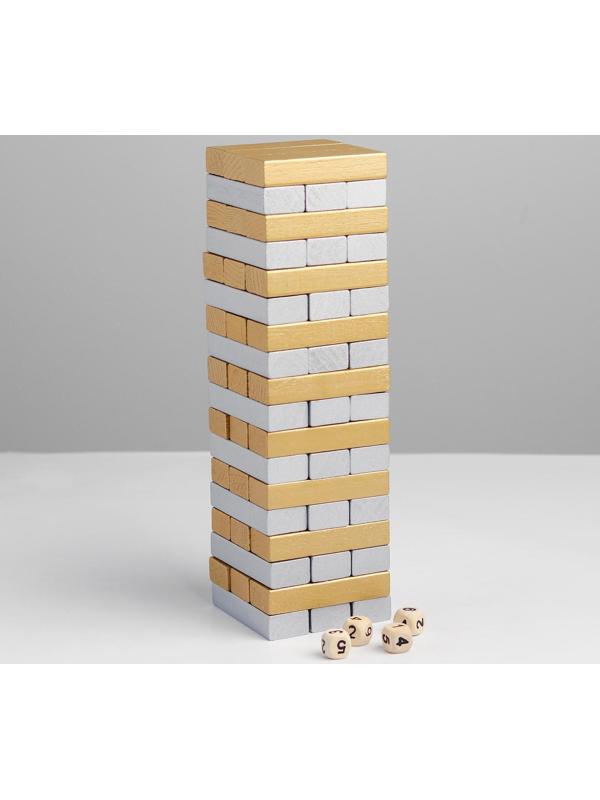 Головоломка дженга «Золото-серебро» 8×8×30 см