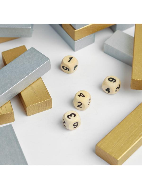 Головоломка дженга «Золото-серебро» 8×8×30 см