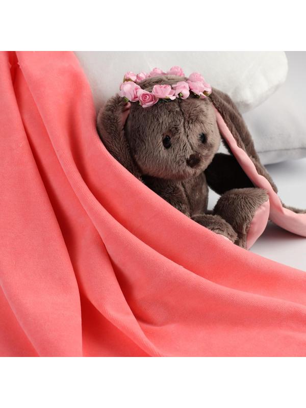 Отрез трикотажный для рукоделия, велюр, цвет розовый, 45 × 50 см