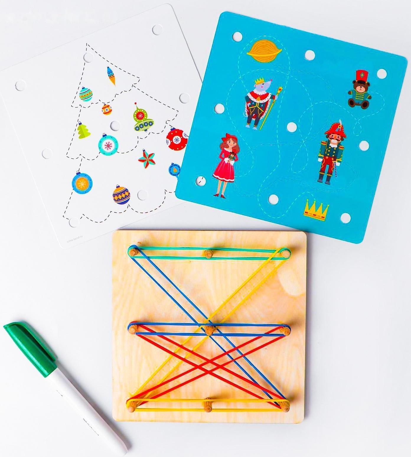 Геоборд + карточки «Пиши-стирай», Весёлого Нового года