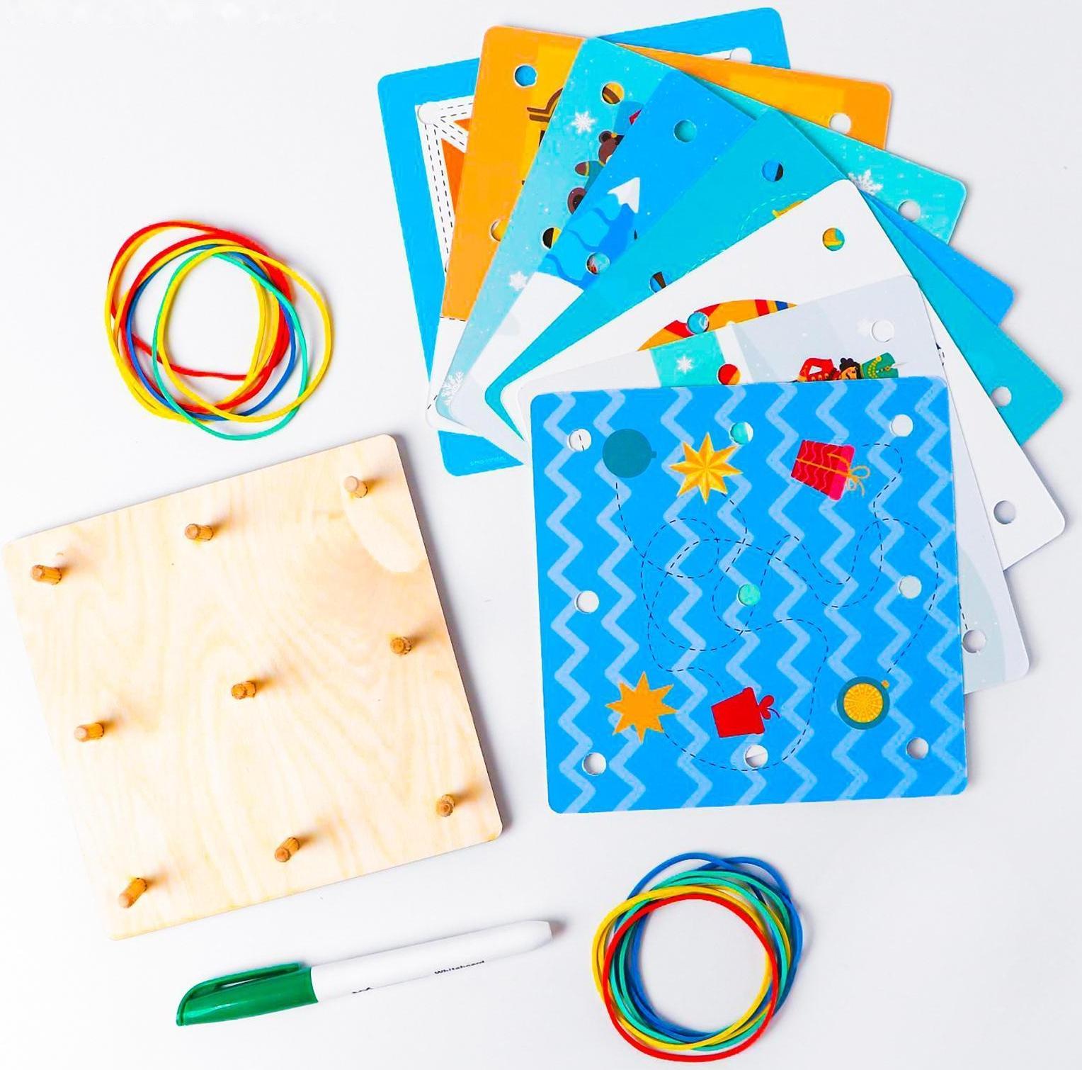 Геоборд + карточки «Пиши-стирай», Весёлого Нового года