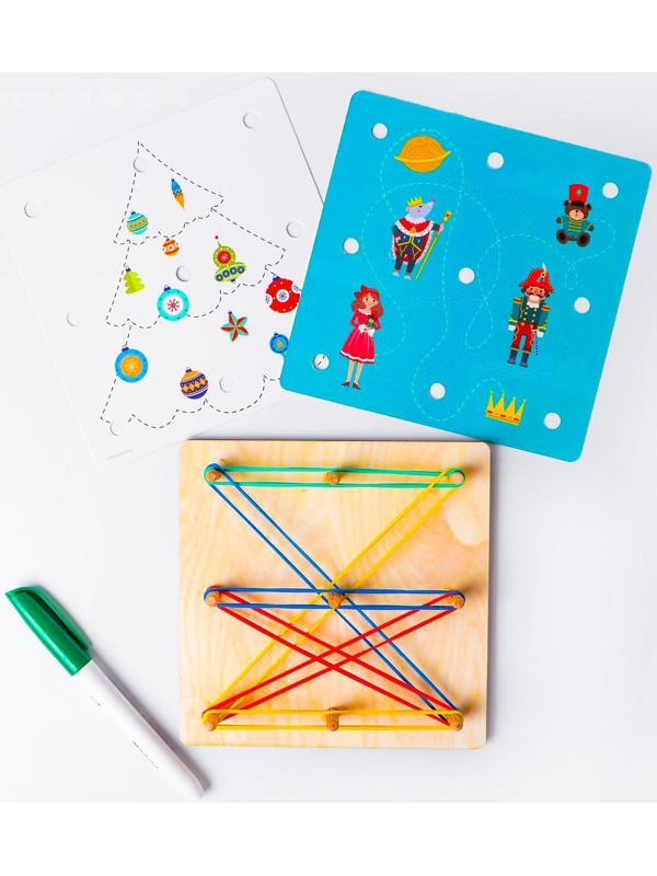 Геоборд + карточки «Пиши-стирай», Весёлого Нового года