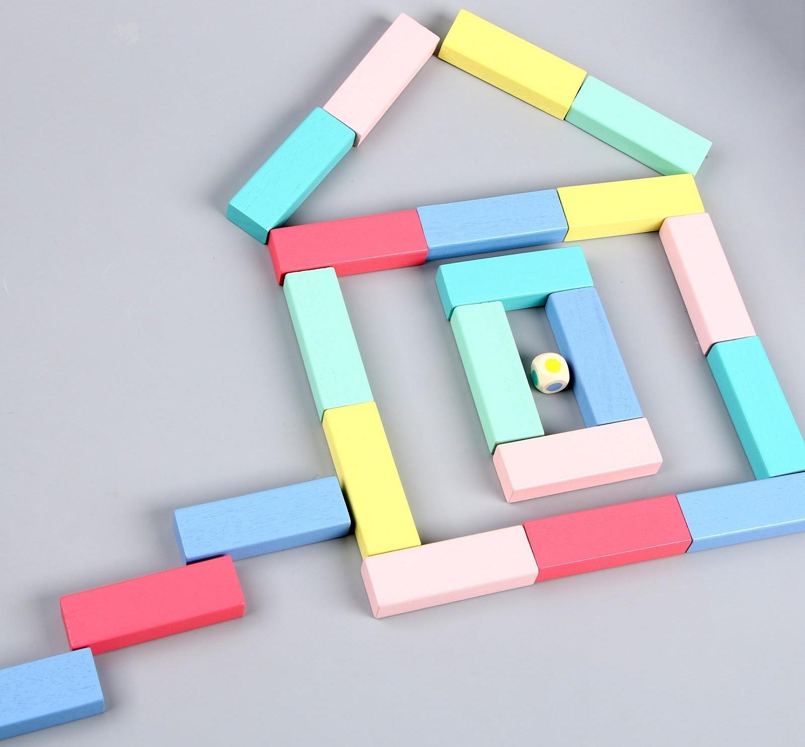 Игра настольная «Падающая башня цветная» 51 шт, 28,5х8,5х8 см