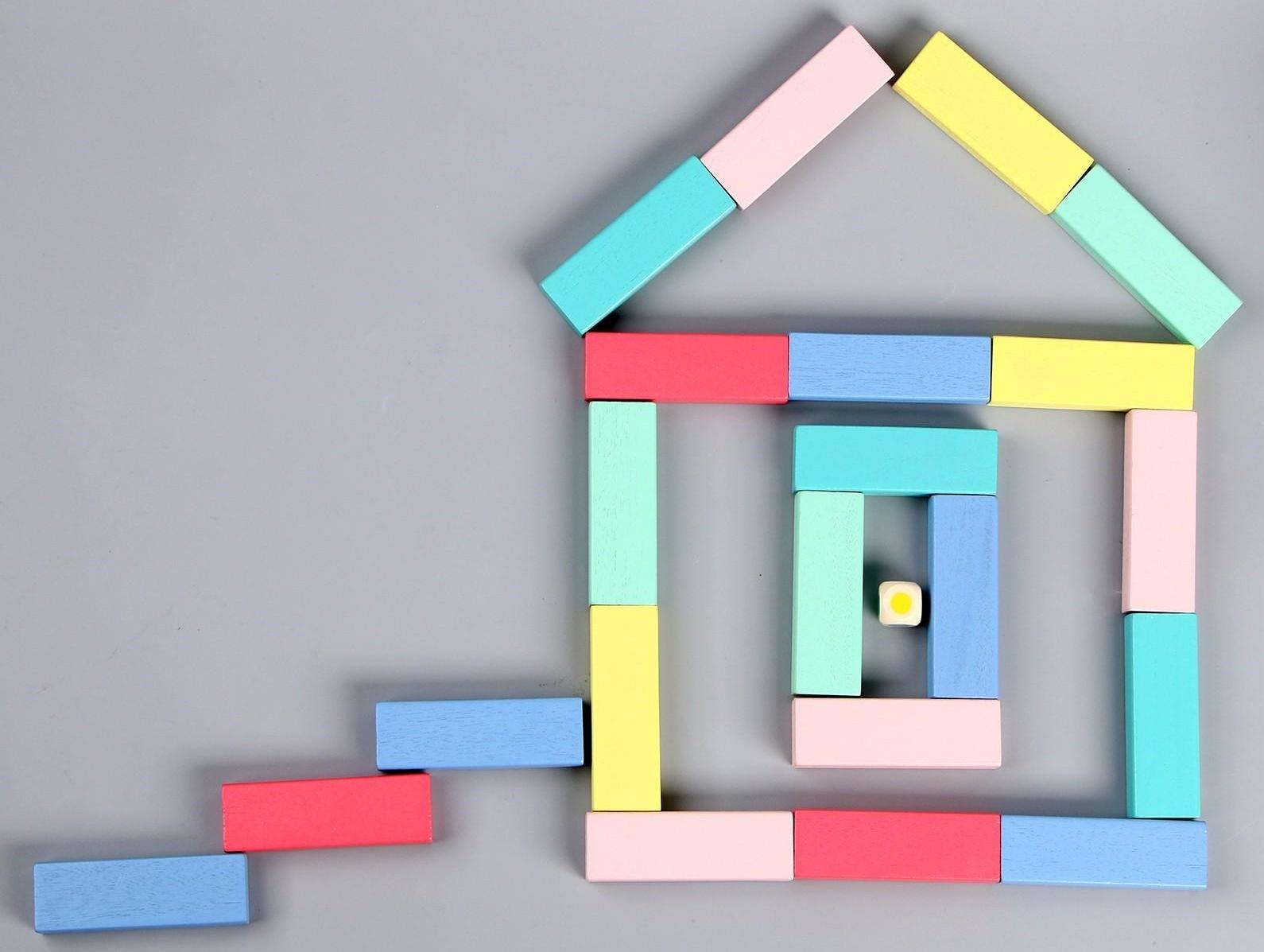 Игра настольная «Падающая башня цветная» 51 шт, 28,5х8,5х8 см