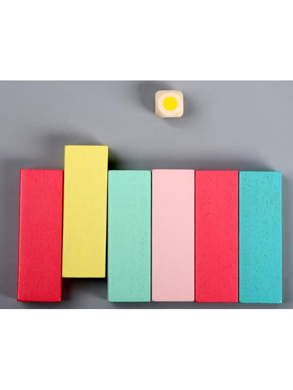 Игра настольная «Падающая башня цветная» 51 шт, 28,5х8,5х8 см