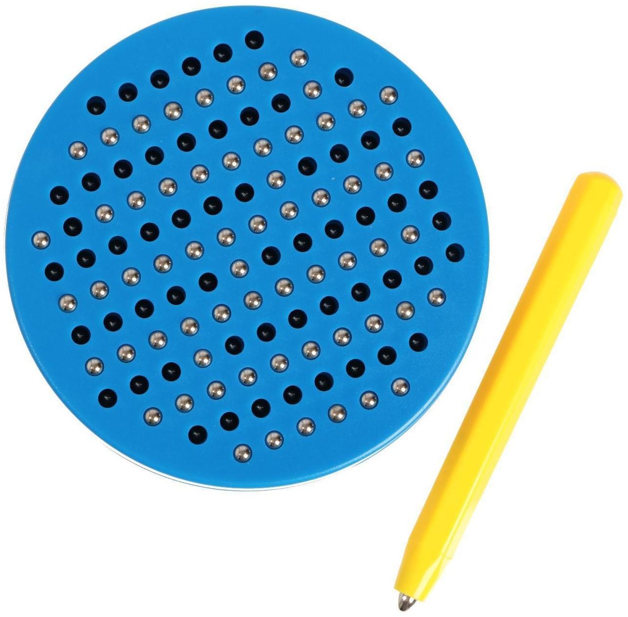 Планшет магнитный для рисования, круглый, на блистере, 120 отверстий, МИКС