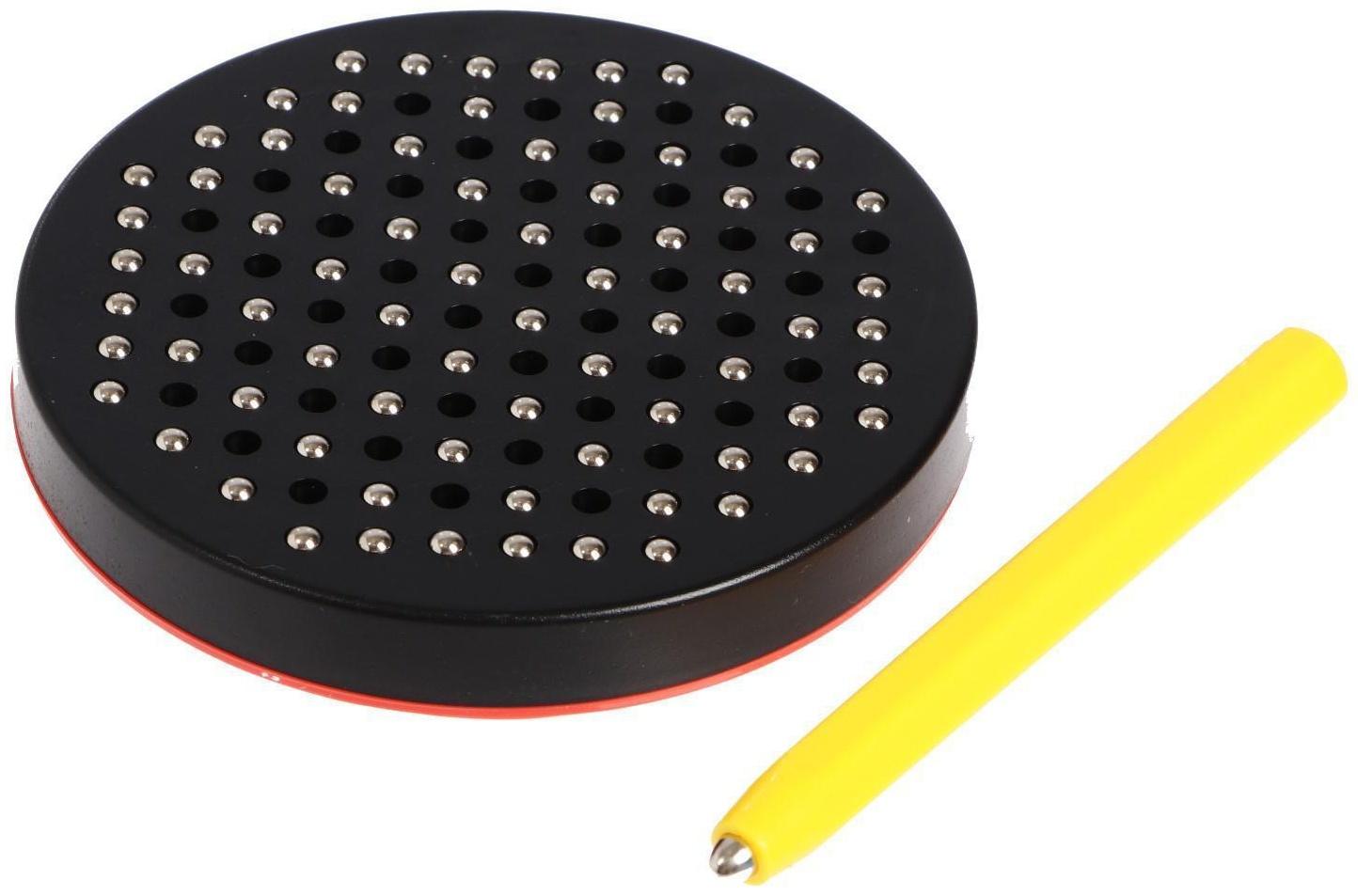 Планшет магнитный для рисования, круглый, на блистере, 120 отверстий, МИКС