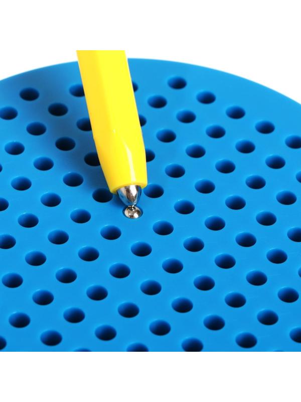 Планшет магнитный для рисования, круглый, на блистере, 120 отверстий, МИКС