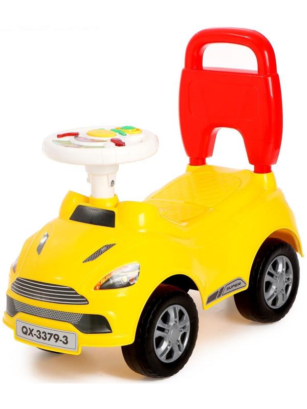 Толокар «СуперКар», световые и звуковые эффекты, цвет жёлтый