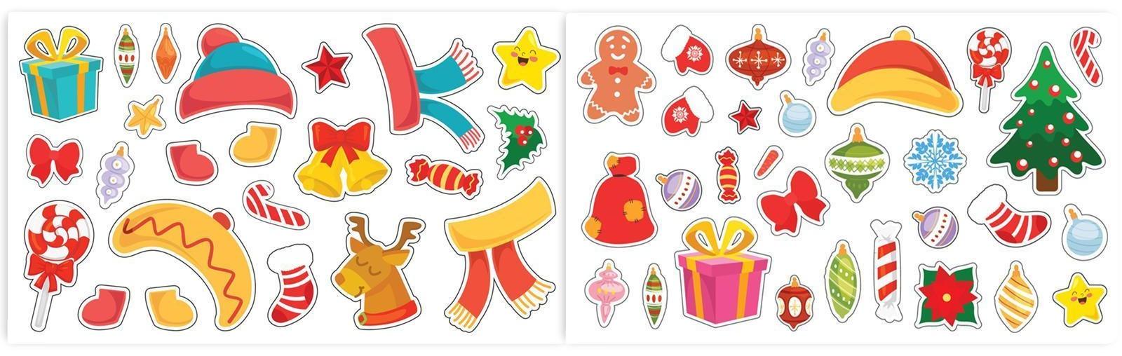 Новогодний альбом с трафаретами и наклейками «Снеговичок», 72 стр.