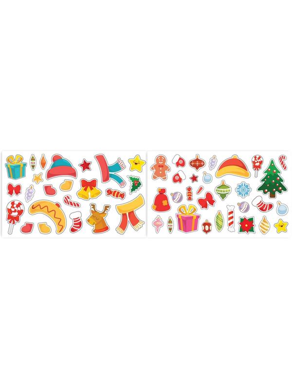 Новогодний альбом с трафаретами и наклейками «Снеговичок», 72 стр.