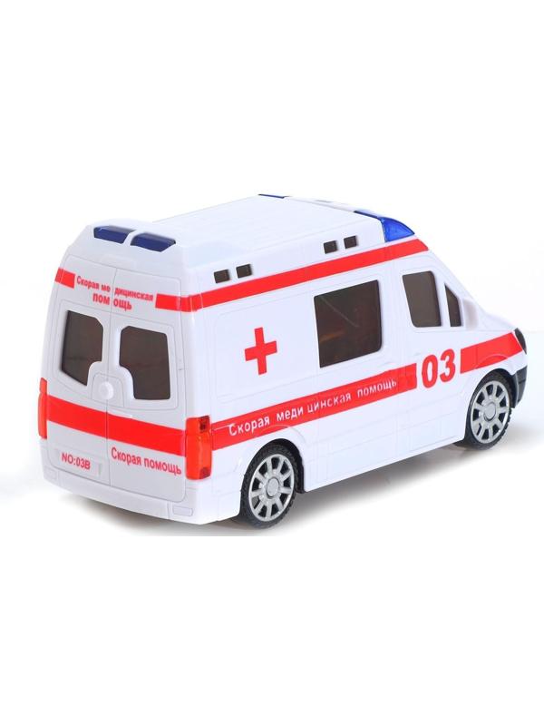 Машина «Скорая помощь», световые и звуковые эффекты, русская озвучка, работает от батареек