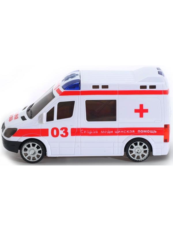 Машина «Скорая помощь», световые и звуковые эффекты, русская озвучка, работает от батареек
