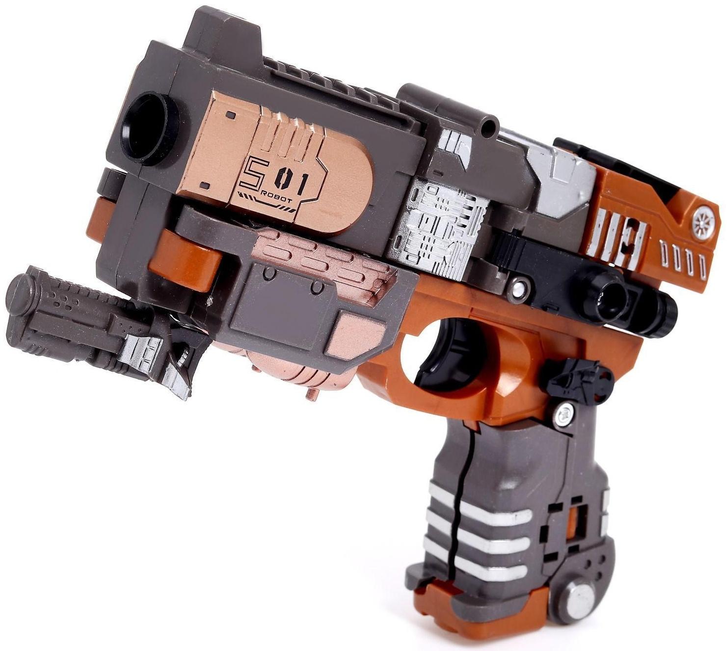 Бластер «Титан», трансформируется, стреляет мягкими пулями, цвет коричневый