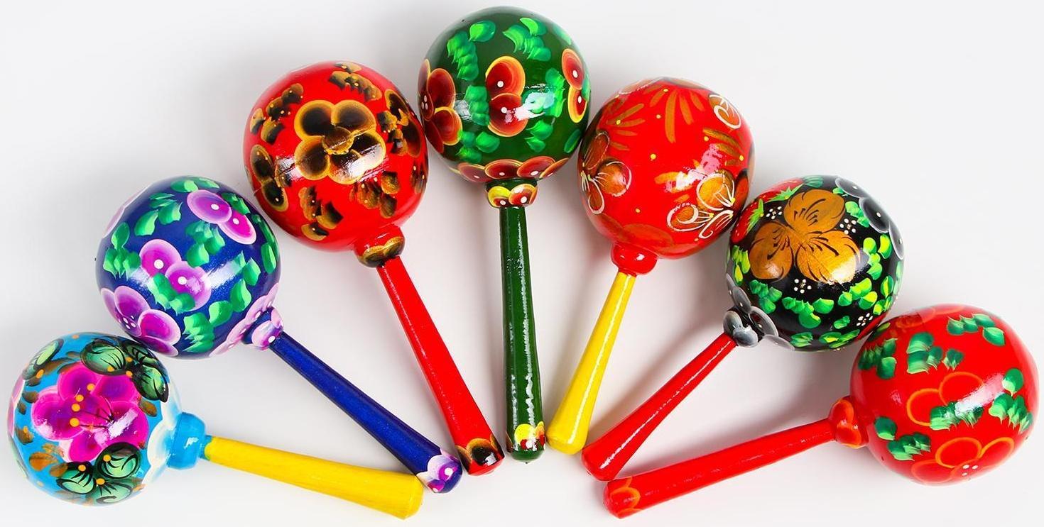 Маракас деревянный большой, МИКС