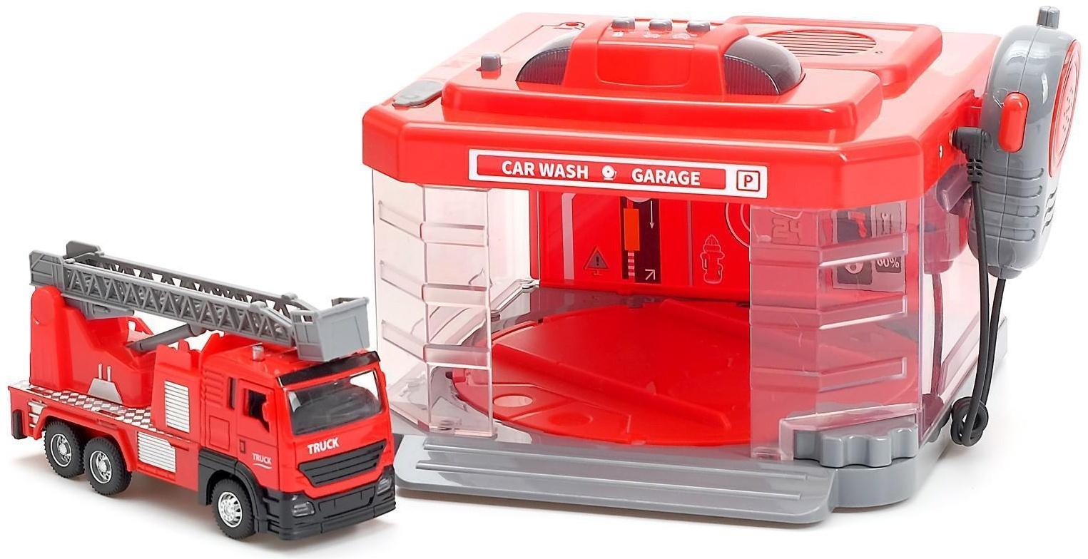 Парковка «Пожарная часть» с машинкой и рацией, световые и звуковые эффекты, МИКС