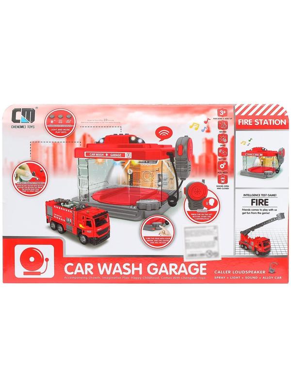 Парковка «Пожарная часть» с машинкой и рацией, световые и звуковые эффекты, МИКС