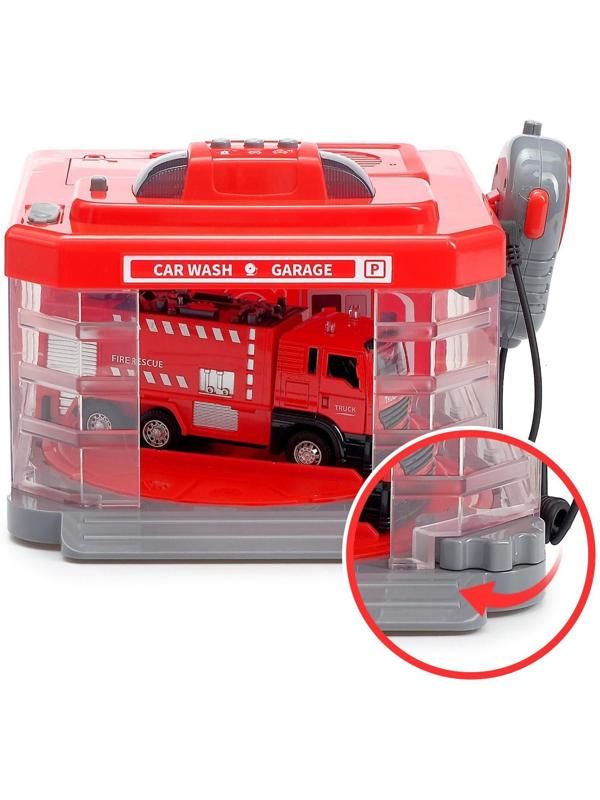 Парковка «Пожарная часть» с машинкой и рацией, световые и звуковые эффекты, МИКС