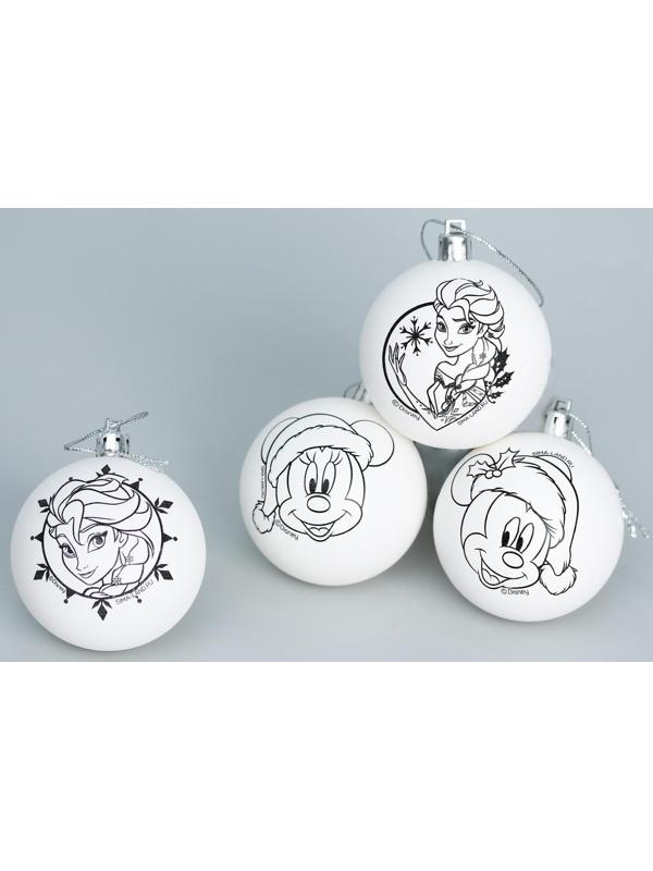 Набор для творчества Новогодние шары, Disney 4 шт,  размер шара 5,5 см