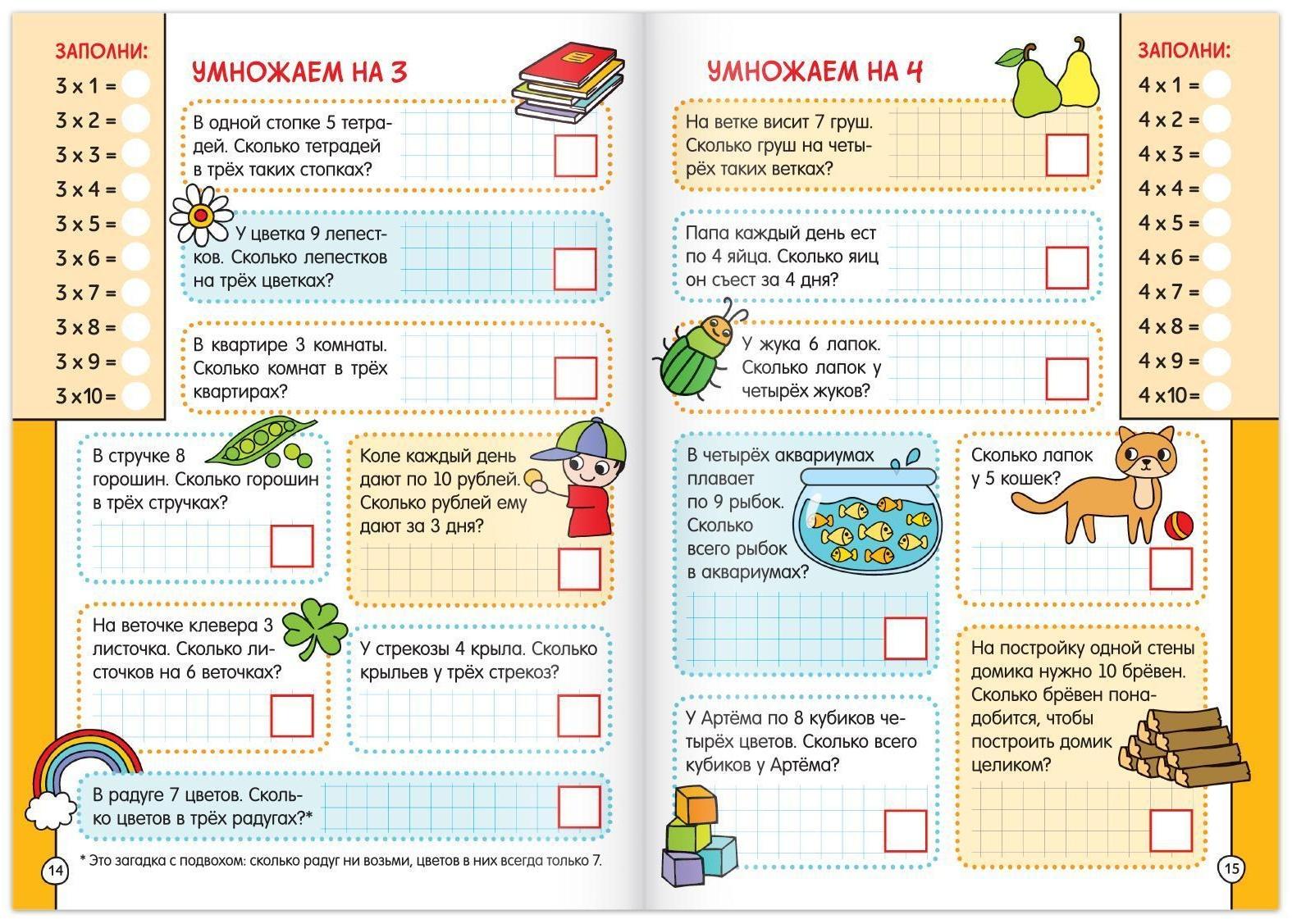 Книга обучающая «Учим таблицу умножения» 24 стр.