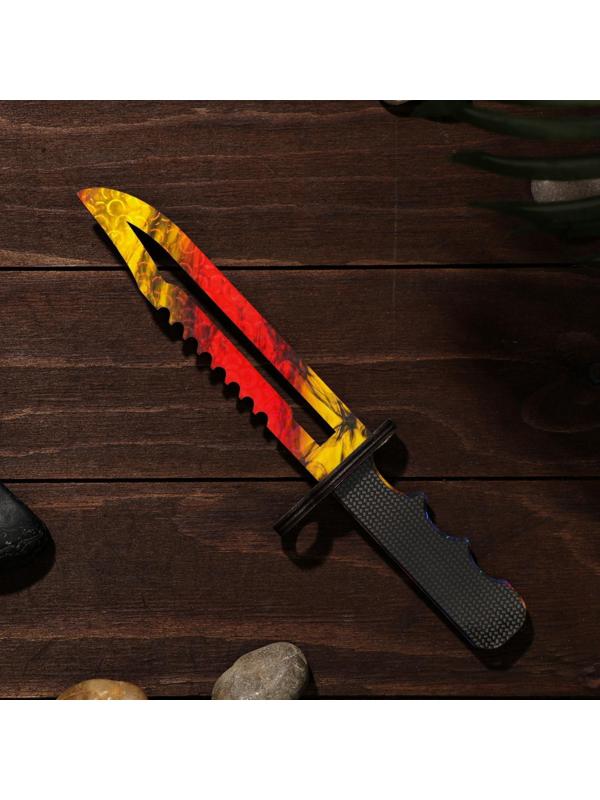 Сувенирное оружие из дерева «Штык нож», сиренево- жёлтое лезвие
