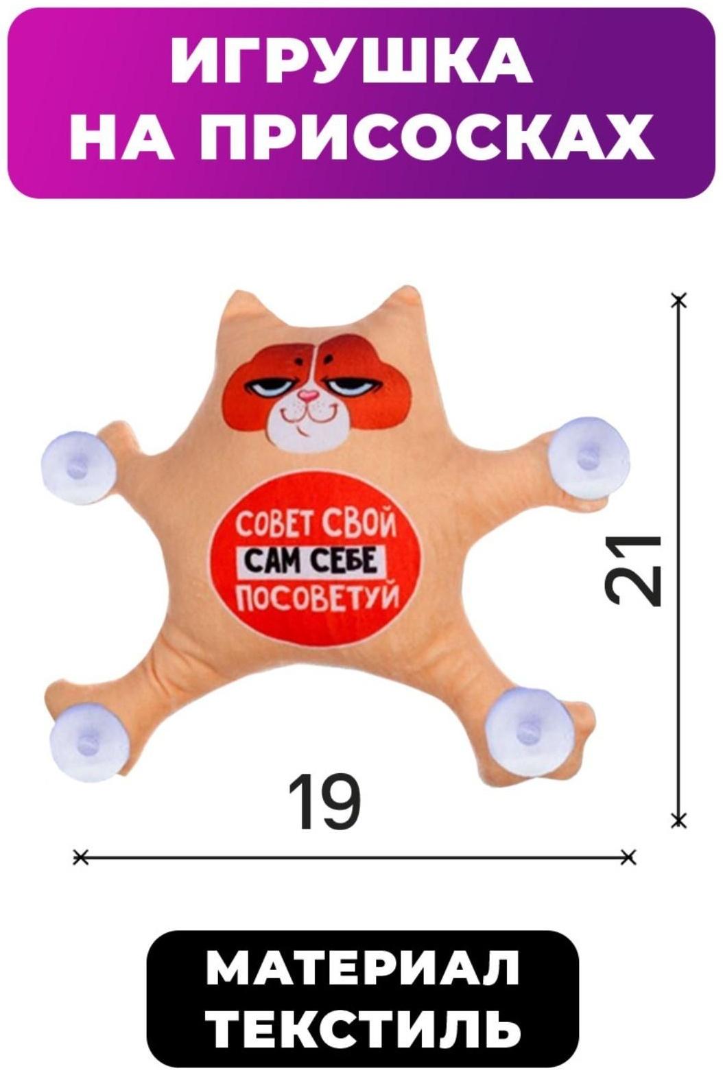 Автоигрушка «Совет свой сам себе посоветуй», котик, на присосках, 21 см х 19 см х 4 см