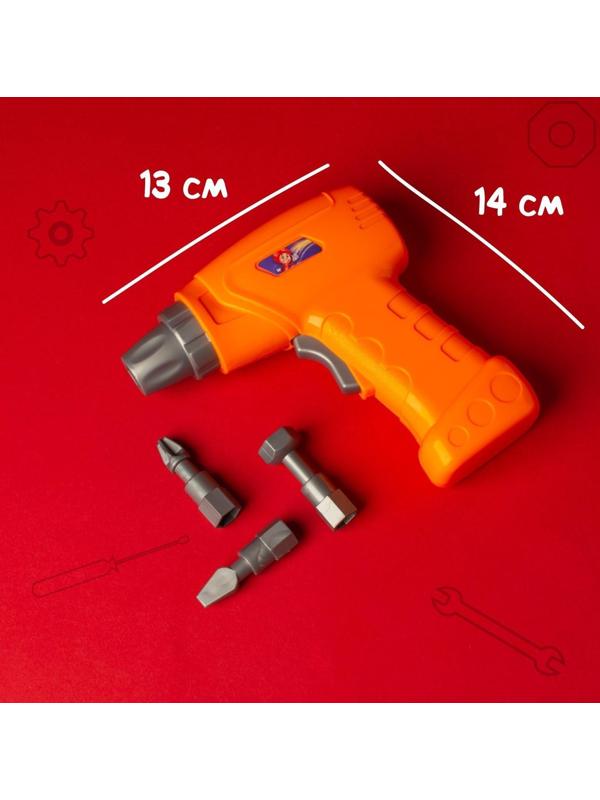 Шуруповёрт + 3 насадки, работает от батареек