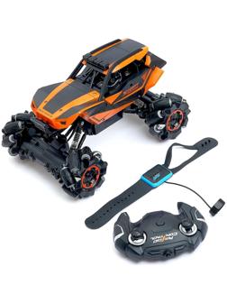 Машина радиоуправляемая «Джип-акробат», 4WD, с управлением жестами, работает от аккумулятора, цвет оранжевый