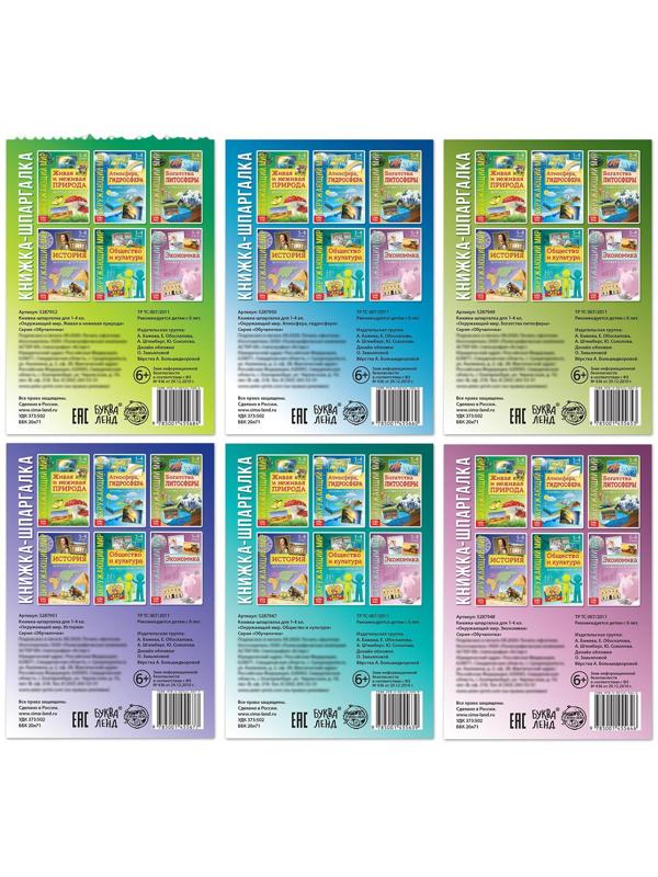 Набор книжек-шпаргалок «Знакомимся с окружающим миром», 6 шт.