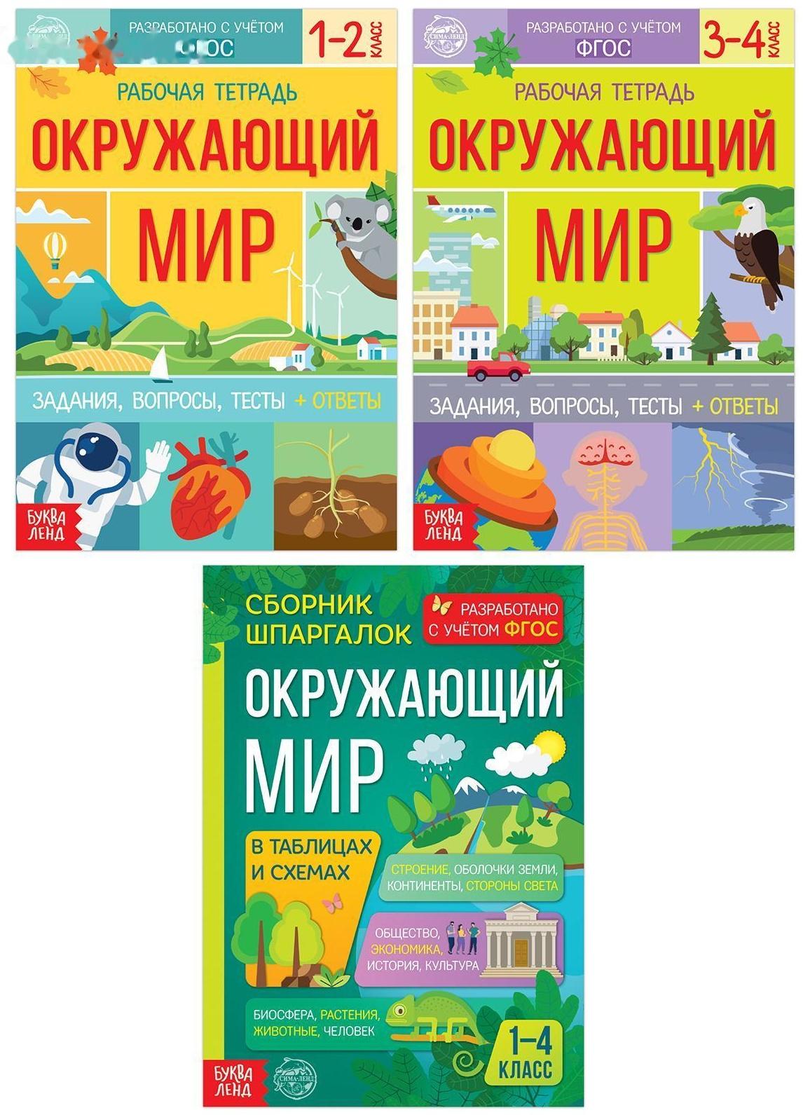 Набор обучающих книг «Окружающий мир», 3 шт.