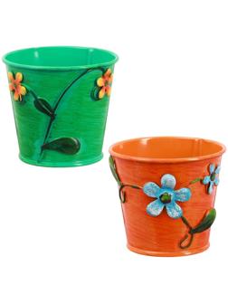 Горшок средний «Цветочки», цвета МИКС