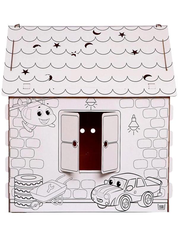Дом-раскраска из картона «Пожарная станция»