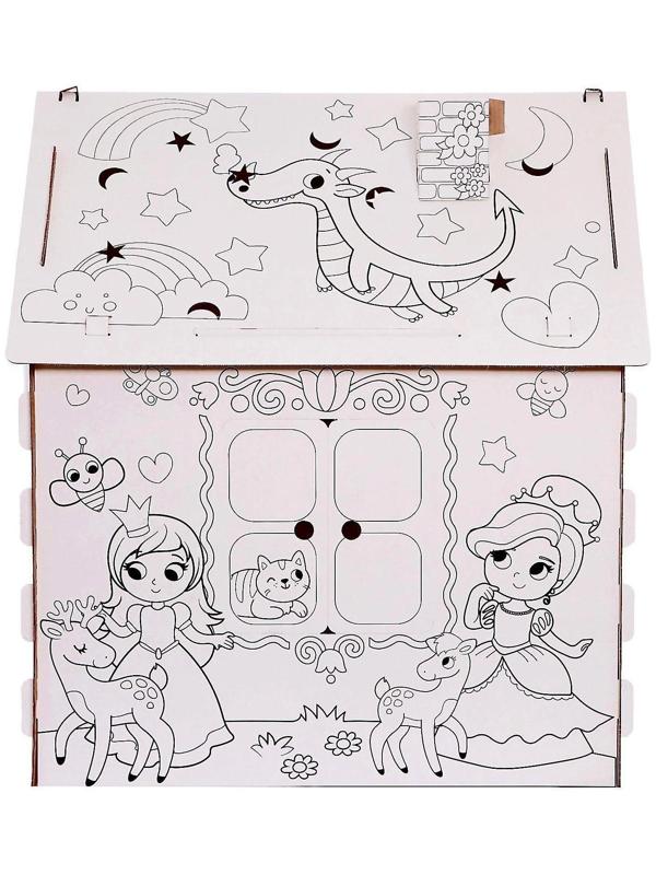 Дом-раскраска из картона «Милые принцессы»