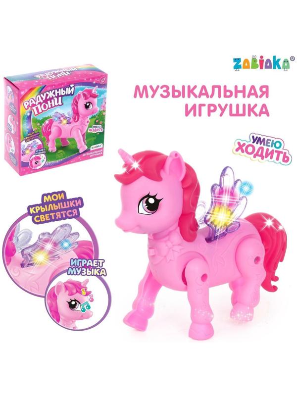 Музыкальная игрушка «Радужная пони» ходит, свет, звук, МИКС