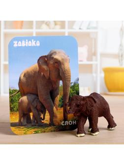 Фигурка «Слон», с обучающей карточкой