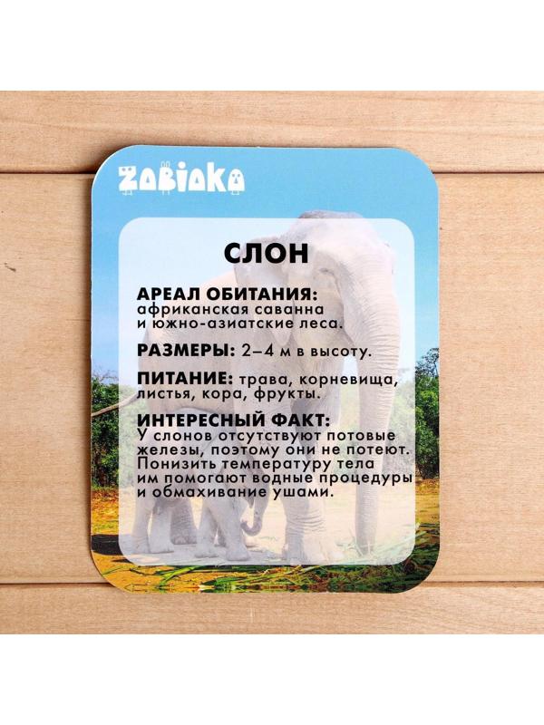 Фигурка «Слон», с обучающей карточкой