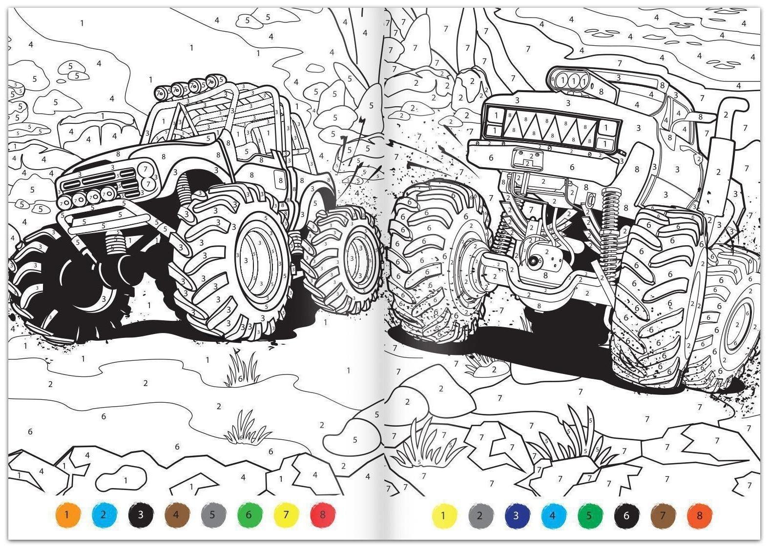 Раскраска по номерам «Мегатачки», 16 стр., формат А4