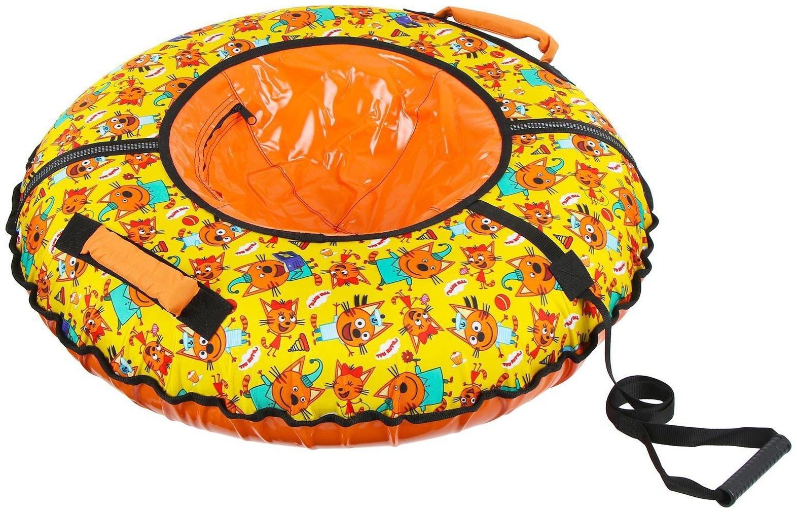Тюбинг-ватрушка «Три кота», ТБ2-70/ТК, диаметр чехла 75 см, тент/оксфорд