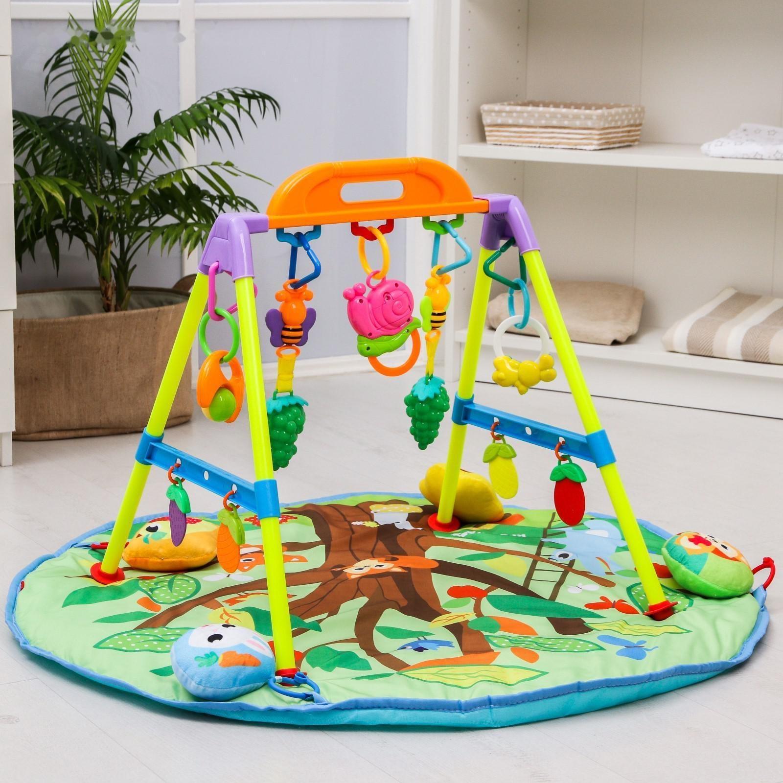 Игровой развивающий центр «Кто живет в лесу», с ковриком и погремушками