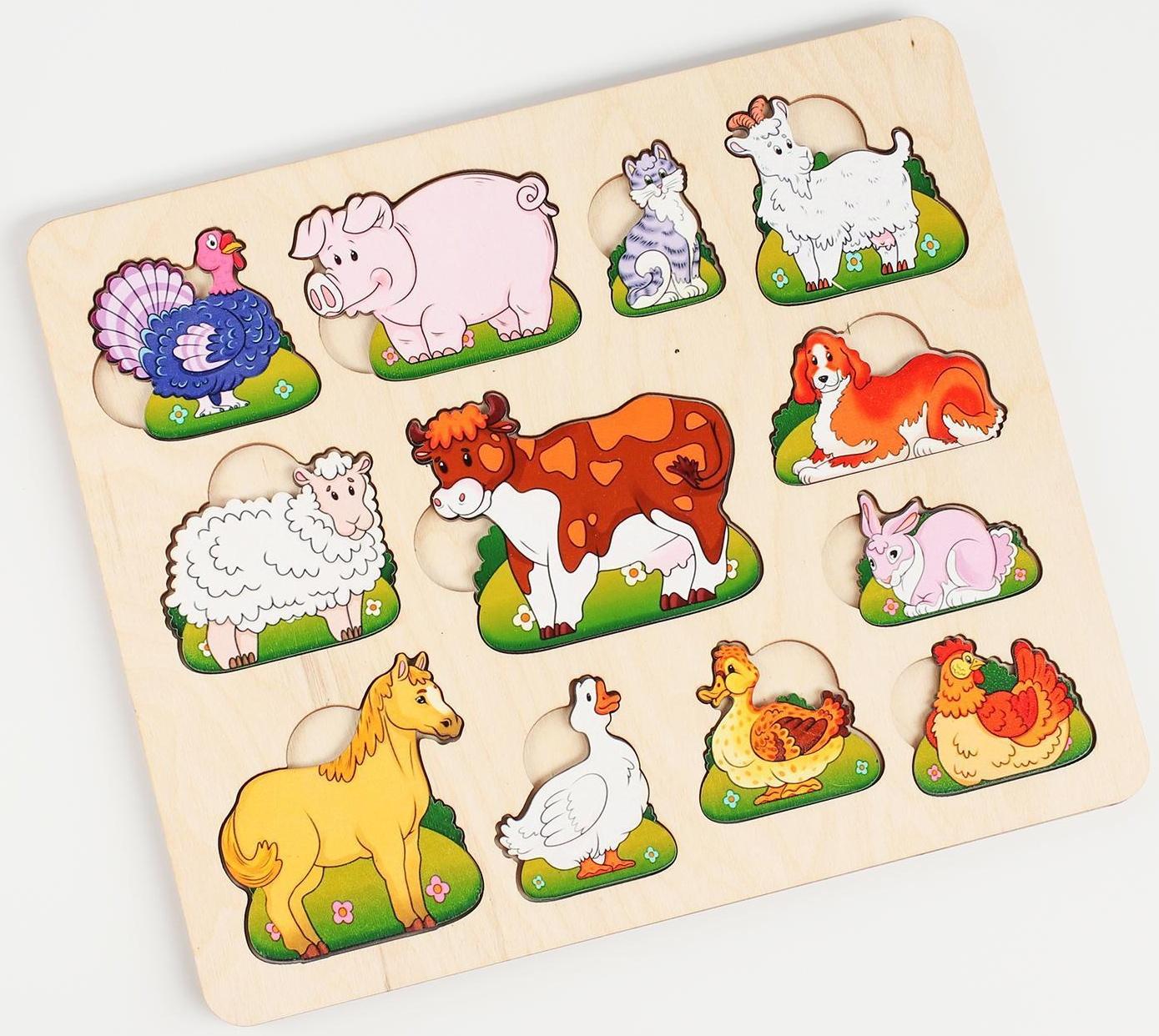 Развивающая доска «Чей малыш?Домашние животные и птицы»