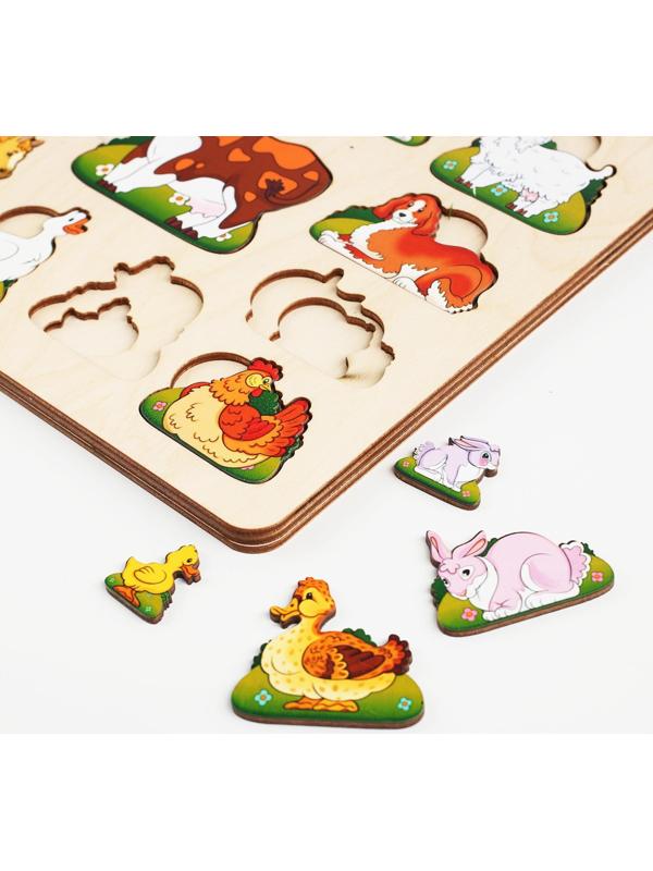 Развивающая доска «Чей малыш?Домашние животные и птицы»