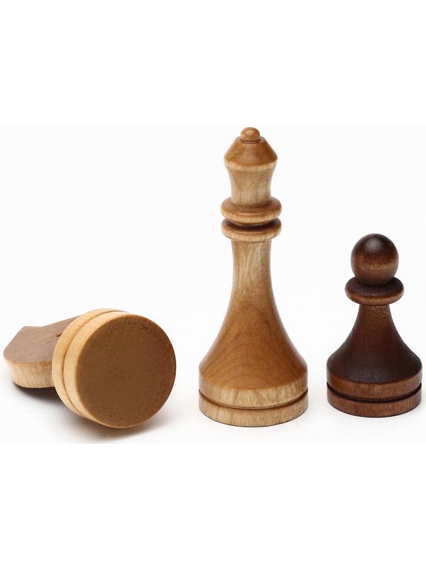 Шахматы турнирные, доска дерево 43 х 43 см, фигуры дерево, король h-10.6 см